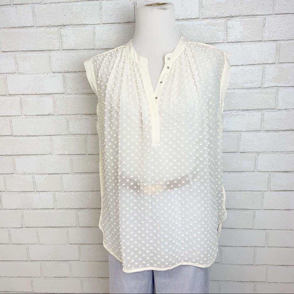 Rebecca Taylor Sheer Silk Sleeveless Blouse